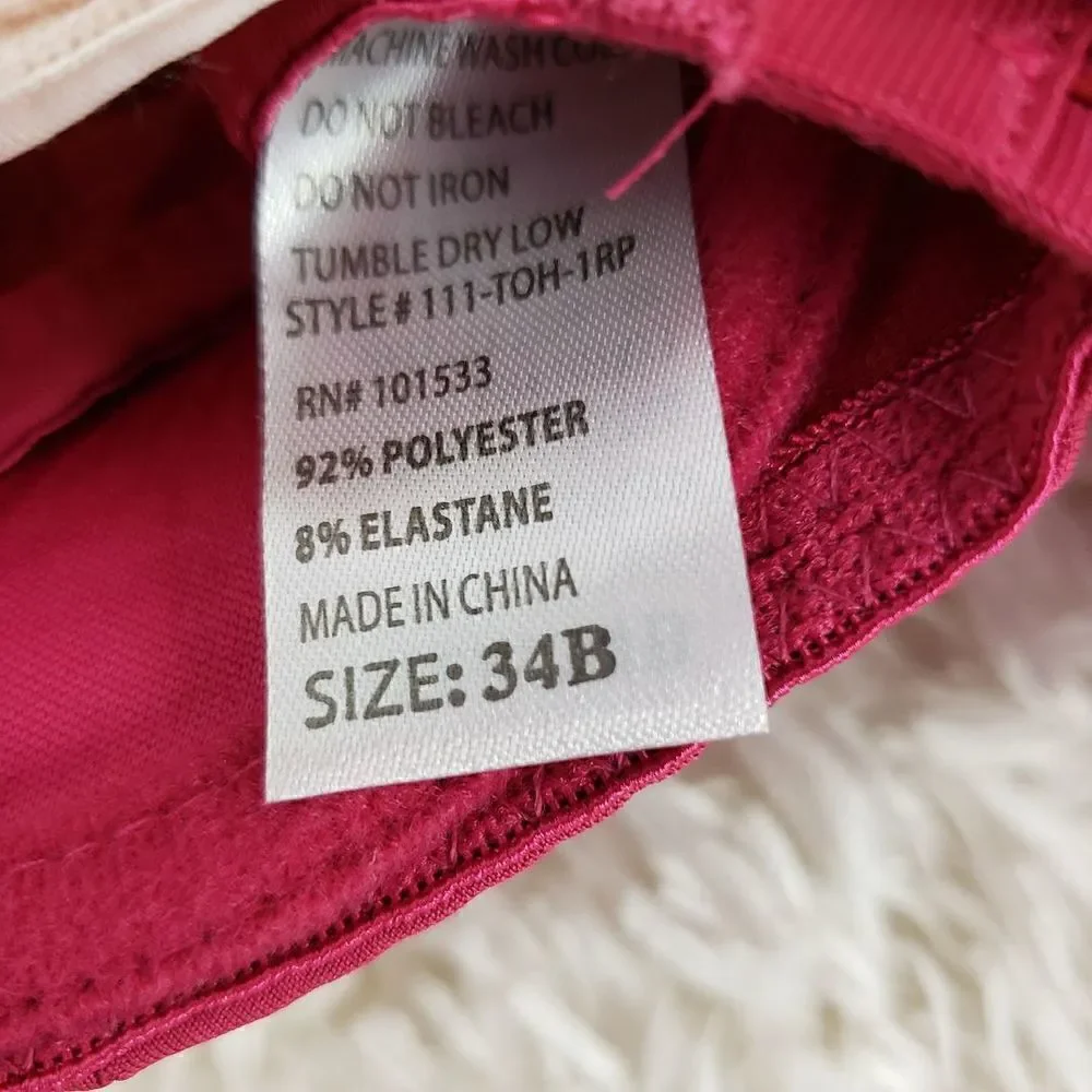 Spree 34B Multicolor 2 pack everyday comfort cups Pushup Intimates Bra
